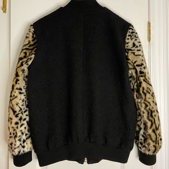 Club Monaco Boucle and Faux Fur Bomber - Picture 2 of 6